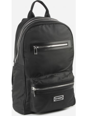 Les Hommes Nylon Backpack With Metal Logo Detail