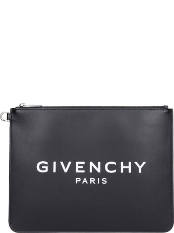 Givenchy Large Zipped Clutch In Black Leather