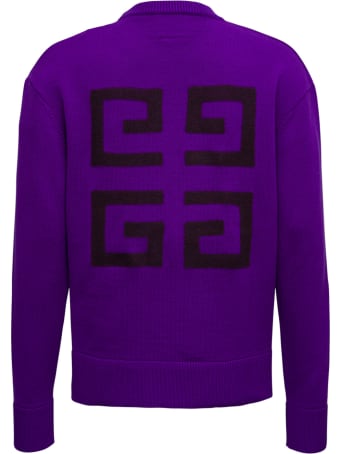 Givenchy Purple Merino Wool Sweater With Logo