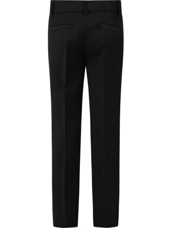 Paul Smith Junior Black Pants For Boy With Satin Details