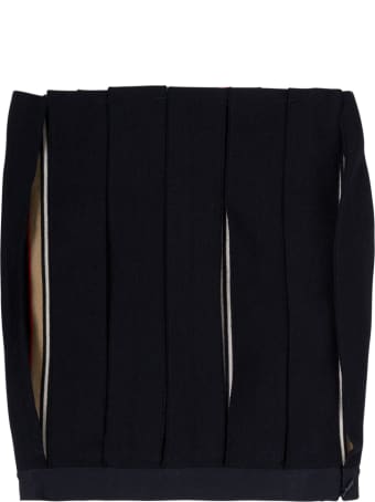 Burberry Amelia Pleated Wool Skirt