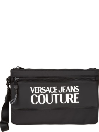 Versace Jeans Couture Logo Print Front Pocket Clutch