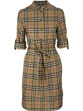 Burberry Giovanna - Vintage Check Stretch Cotton Tie-waist Shirt Dress