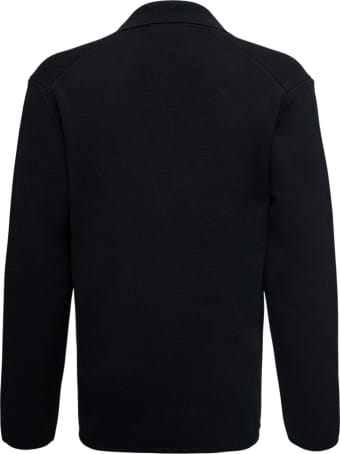 Z Zegna Single-breasted Black Knit Jacket
