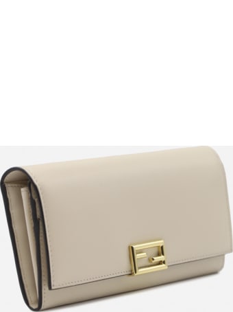 Fendi Wallet On Chain In Leather With Ff Buckle