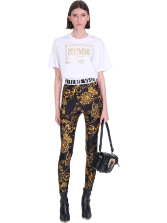 Versace Jeans Couture Leggins In Black Polyamide
