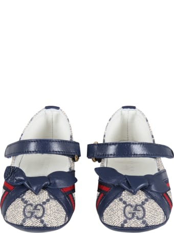 Gucci Beige Ballet-flats For Baby Girl With Logo