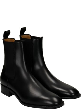 Christian Louboutin Samson Flat Ankle Boots In Black Leather