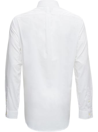 Polo Ralph Lauren White Cotton Poplin Shirt With Logo
