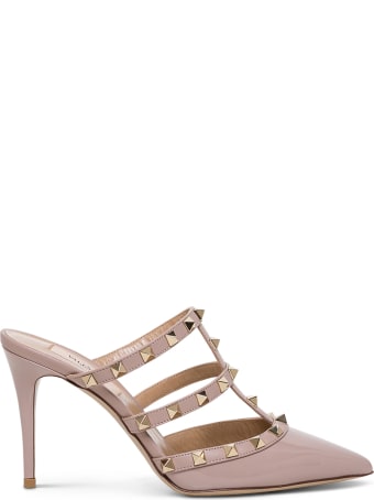 Valentino Garavani Rockstud Pink Leather Mules