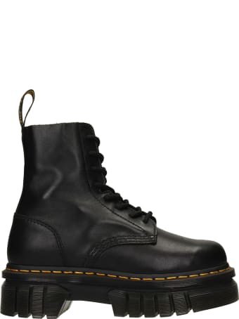 Dr. Martens Audrick Combat Boots In Black Leather