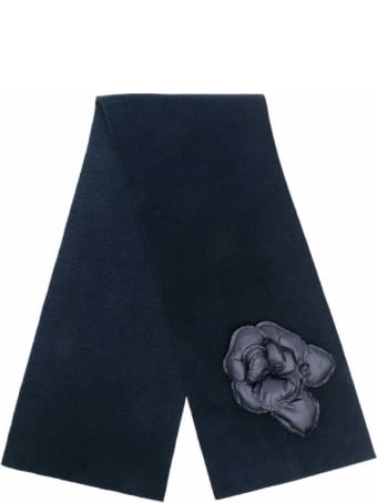 Il Gufo Blue Viscose Blend Scarf With Flower Detail