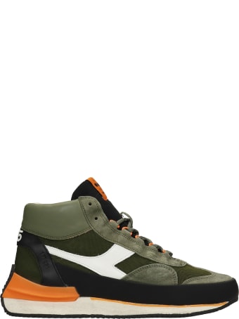 Diadora Equipe Mid Sneakers In Green Nubuck