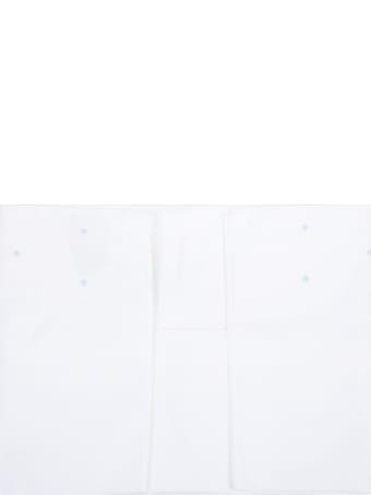 Little Bear White Set For Babyboy With Light Blue Polka-dots