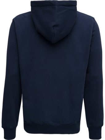 Evisu Blue Cotton Hoodie With Logo Print