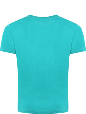 Paul Smith Junior Green T-shirt For Boy With Dino