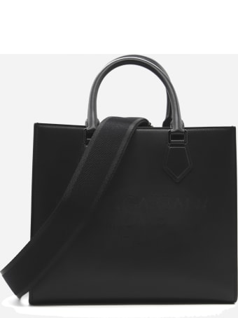 Dolce & Gabbana Edge Leather Bag With Tone-on-tone Logo Engraving