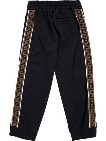 Fendi Cotton Blend Trousers With Ff Side Bands