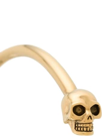 Alexander McQueen Skull Bracelet In Gold-colored Brass
