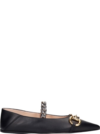 Gucci Ballet Flats In Black Leather