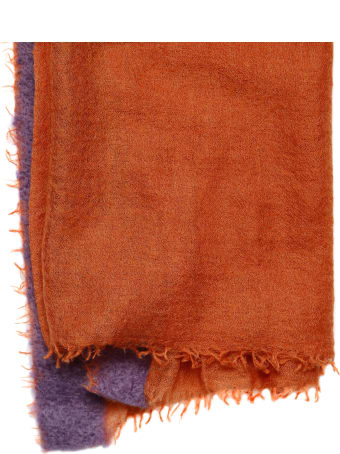 Mirror in the Sky Tan And Purple Cashmere Scarf