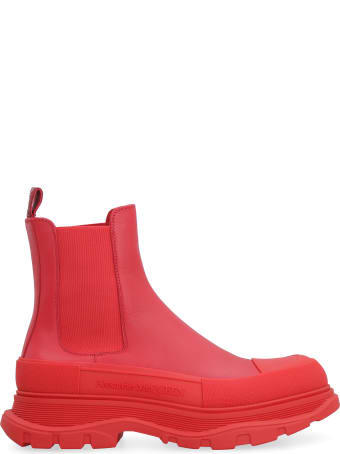 Alexander McQueen Tread Slick Leather Ankle Boots