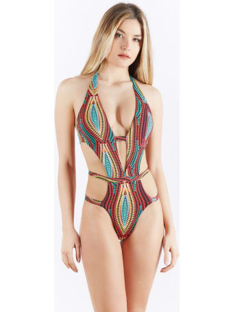Miss Bikini Printed One Piece Swimsuit With American Neck