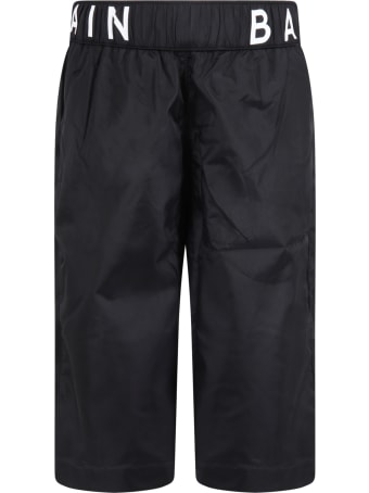 Balmain Black Swim Trunks For Boy