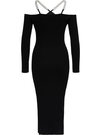 Giuseppe di Morabito Ribbed Knit Dress With Chain Shoulder Straps