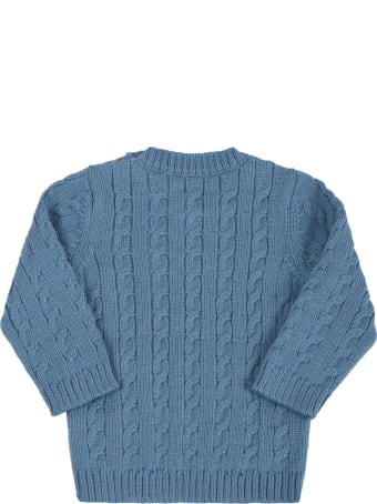 Little Bear Light Blue Sweater For Baby Boy