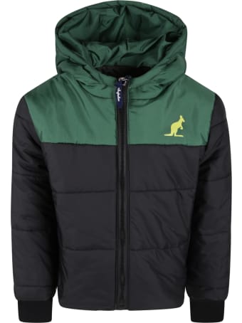 Australian Black Jacket For Kids With Yellow Kangaroo