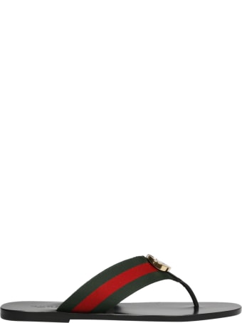 Gucci Gg Web Tape Sandals