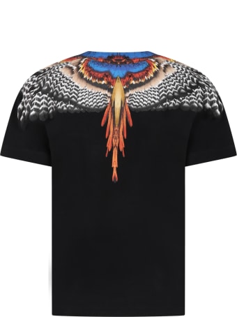Marcelo Burlon Black T-shirt For Boy With Iconic Wings