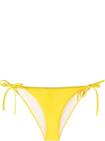 Dsquared2 Classic Yellow Swim Briefs With Logo Print