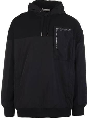Givenchy Man Black Bimaterial Givenchy Hoodie