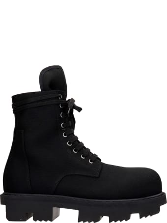 DRKSHDW Army Megrton Combat Boots In Black Canvas