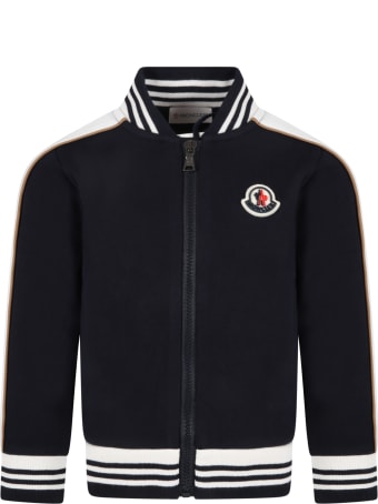 Moncler Blue Tacksuit For Kids With Iconic Patch
