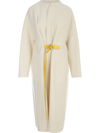 Mantù Long Single Breasted Crew Neck L/s Coat W/belt