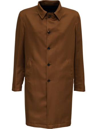 Lardini Reversible Single-breasted Wool And Sashmere Coat