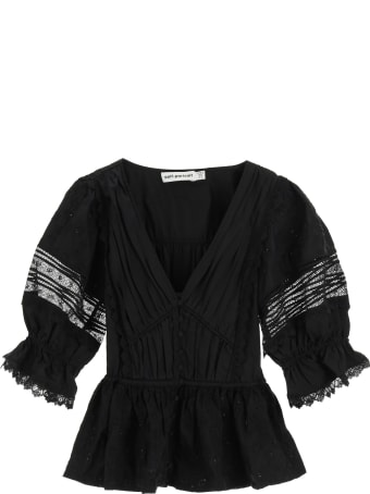 self-portrait Poplin Blouse With Lace