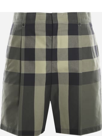 Burberry Cotton Shorts With All-over Tartan Motif