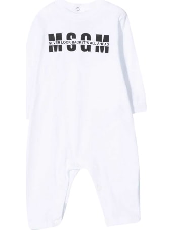 MSGM White Romper With Black Print
