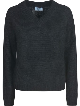 Prada V-neck Woven Sweater