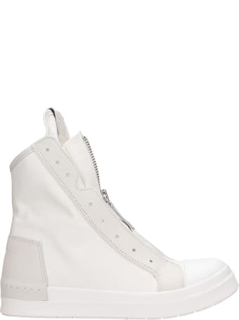 Cinzia Araia Sneakers In White Leather And Fabric
