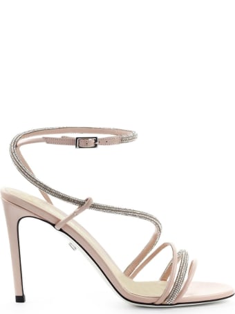 Grey Mer Fiji Campari Pink Rhinestone Sandal