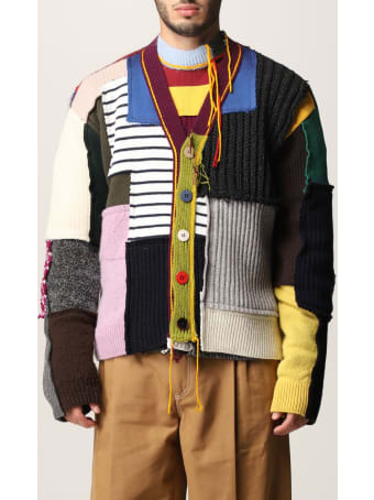 Paura Cardigan Gwendal Paura Cardigan By Danilo Paura In Patchwork Virgin Wool Blend
