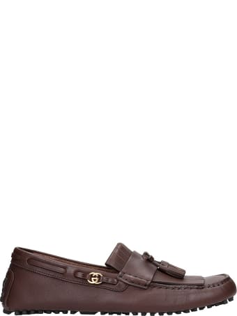 Gucci Loafers In Brown Leather