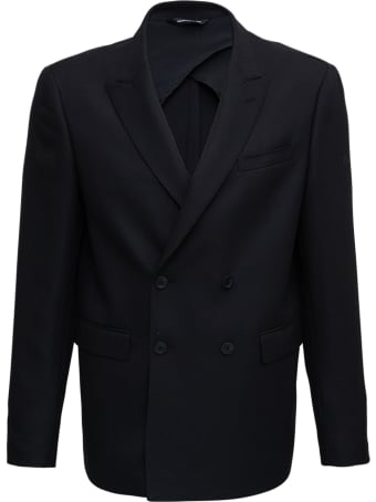 Tonello Double-breasted Black Wool Jacket