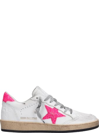 Golden Goose Ball Star Sneakers In White Leather