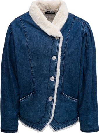 Isabel Marant Sherpa Jacket Pauline In Blue Denim